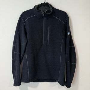 KUHL Men's Interceptr Quarter Zip Fleece Pullover Sweatshirt Navy Blue XL